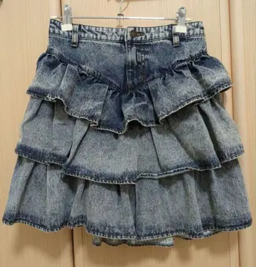 [미사용 새상품] 페코클럽 케미컬 프릴 미니 스커트 하자품