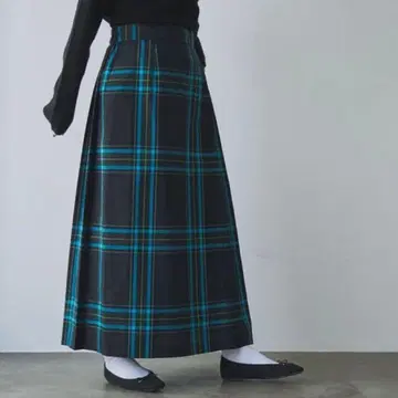 택 포함 새상품 COEN 코엔 체크 플리츠 스커트