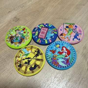 디즈니 자수 캔뱃지 5개 세트