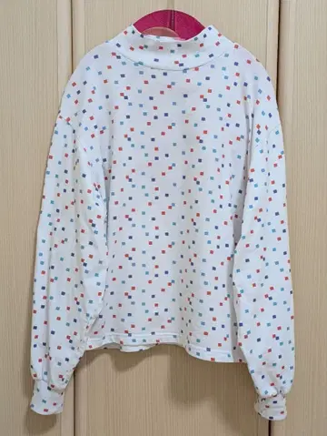 Peco Club 프린트 하이넥 롱 T셔츠 레트로