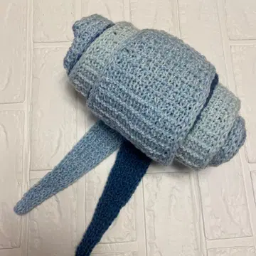 후드 부착 소피 스카프 니트 머플러 발라클라바 하늘색과 파란색 그라데이션