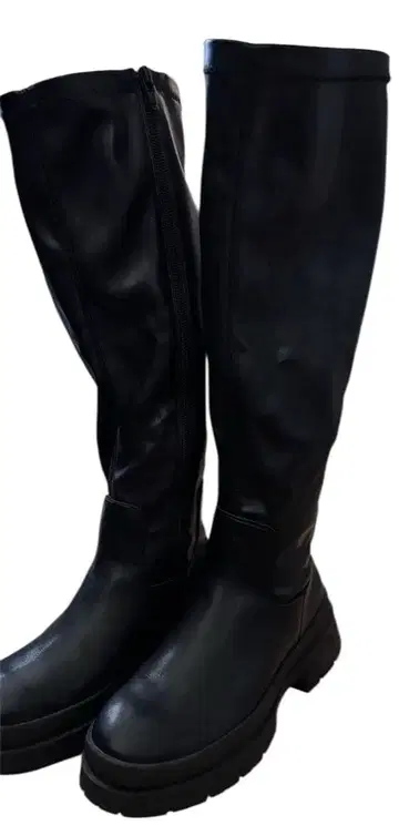 블랙 통굽 롱 부츠 팔로우 할인 300엔