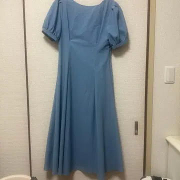 ALGIA 블루 반팔 A라인 원피스