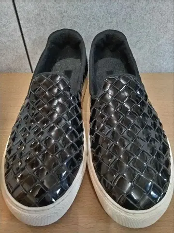 새상품급 FRH STUDIO CO. 블랙 슬립온 뜨개질 디자인 스니커즈