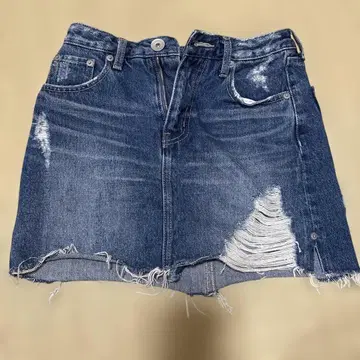 GYDA 데님 미니 스커트 XS 데미지 가공