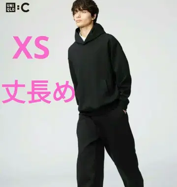 유니클로 C 맨투맨 와이드 팬츠 블랙 XS 긴 길이