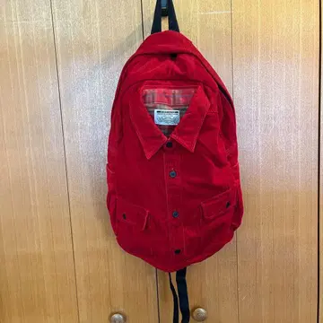 플란넬 셔츠 리메이크 백 | 빨간색 | 코듀로이