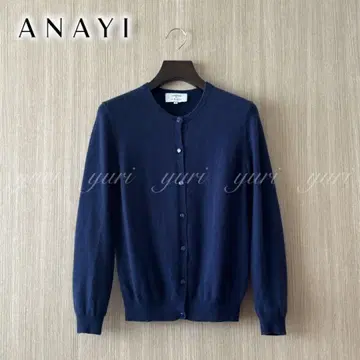 [ 1037 ] 아나이 캐시미어 100 크루 가디건 다크 네이비 38
