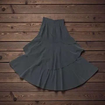 프릴 플레어 스커트 그레이 고급 성숙 캐주얼 여성용 고급 심플