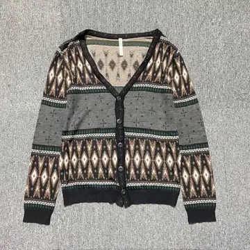 Glamb 그램 올 패턴 기하학 패턴 가디건