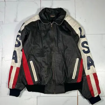 MONTANA 몬타나 미국 국기 디자인 가죽 자켓
