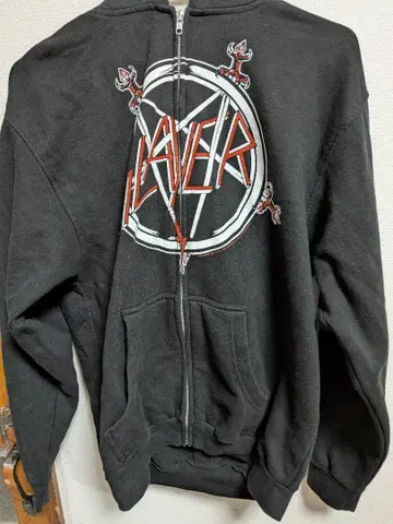 Slayer 풀 집업 후드티 블랙