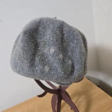 즈킨 Zukin 베레모 스팽글 장식 그레이 울 100%