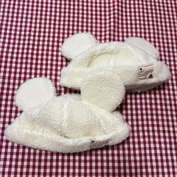 새상품급 디즈니 미키마우스 귀달이 팬캡 모자 화이트 2개 세트