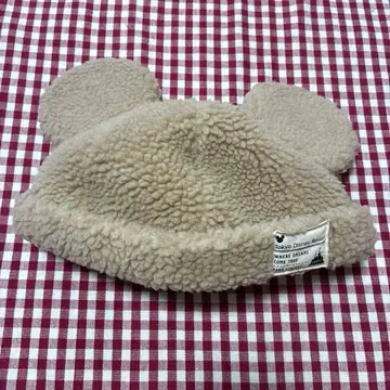 새상품급 디즈니 리조트 미키마우스 귀 달린 팬 캡 모자 베이지