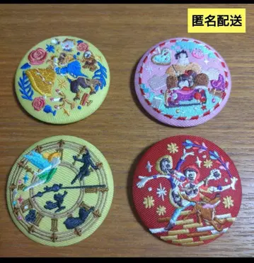 디즈니 자수 캔뱃지 4개 세트