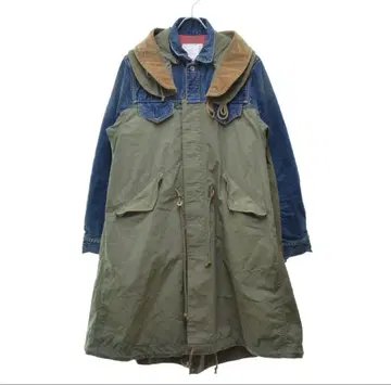[ sacai 인기 / 데님 도킹 모즈 코트 사이즈 3 ]