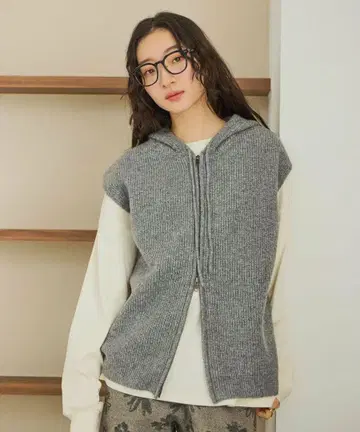니코앤드 niko and - ZIP 니트 후디 베스트 그레이 새상품