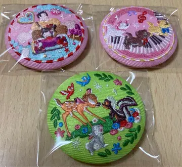 디즈니 자수 캔뱃지 3개 세트 미사용품