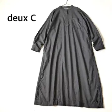 deux C 듀세이 밴드 카라 셔츠 원피스