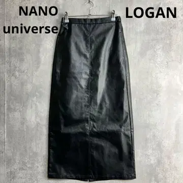 나노 유니버스 로건 페이크 레더 이지 스커트 블랙 겨울