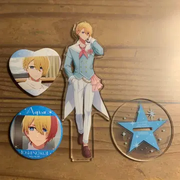 최애의 아이 호시노 아쿠아마린 아쿠아 아크릴 스탠드 캔 배지 세트