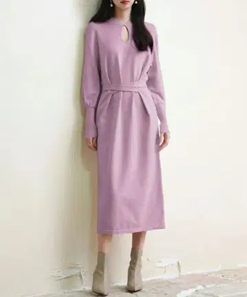 SAISON DE PAPILLON 니트 원피스 라벤더