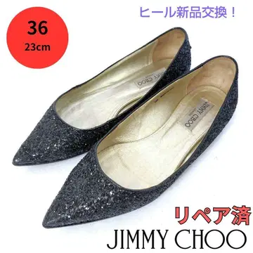 JIMMY CHOO [ 지미추 ] 라메 글리터 플랫슈즈 블랙