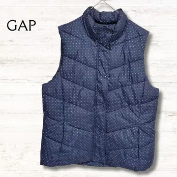갭 GAP 다운 베스트 네이비 XL 도트 무늬