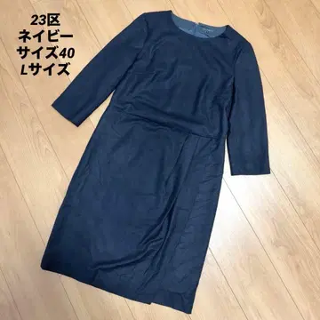 23구 원피스 포멀 원피스 무릎 기장 네이비 사이즈 40 L 사이즈
