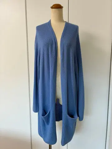 싱크로 크로싱스 캐시미어 100% 롱 니트 가디건