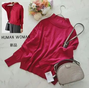 새상품*휴먼 우먼*레이온 울 나일론 하이넥 풀오버