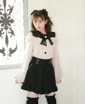 LIZLISA 리즈리사 레이어드 스타일 어깨 트임 니트 핑크