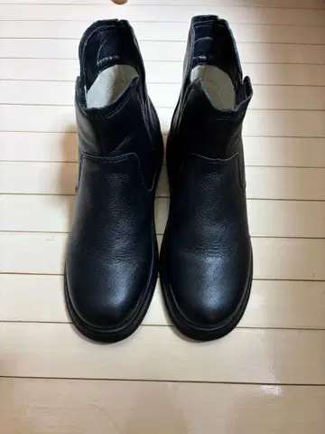 숏부츠 블랙 가죽 스르륵 부츠