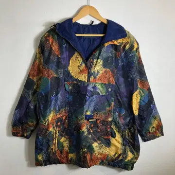 [새상품급] vintage 90s 올 패턴 레트로 나일론 자켓