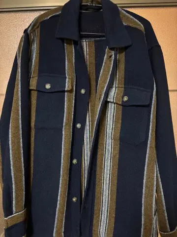 ZARA 스트라이프 긴팔 셔츠 두꺼운 원단