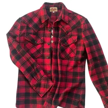 Indian 모터 사이클 자수 L 빨간색 체크