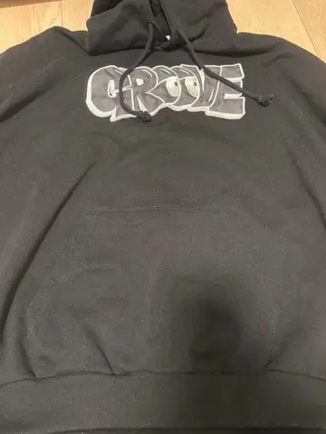 블랙 그래픽 프린트 후드티