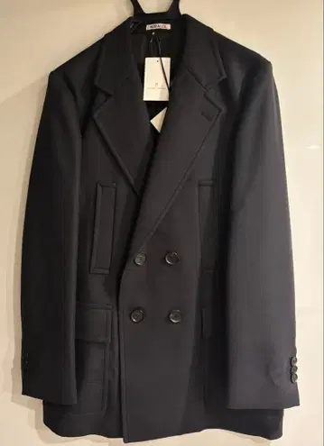 라이트 멜톤 하프 코트 AURALEE 블랙 SIZE 4 새상품 미사용