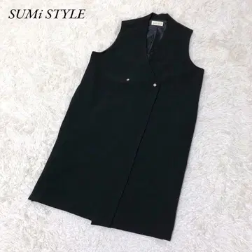 SUMi STYLE 스미스타일 롱베스트 베스트 F 블랙 V넥