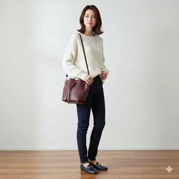 레이미 가죽 숄더백 와인 단종 레어 미사용