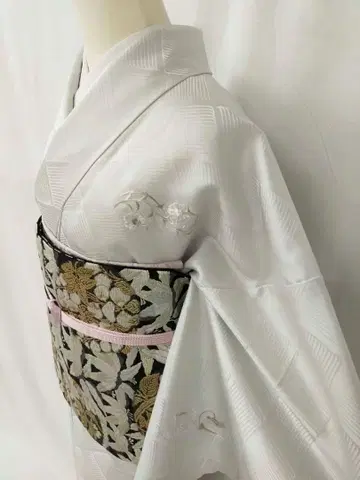 미사용 새상품 순수 실크 이중 기모노 수제 자수 호몬기 단품