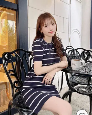 미셸 마카롱 보더 니트 원피스