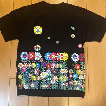 무라카미 다카시 꽃무늬 티셔츠 블랙