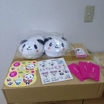 팬더 디자인 슬리퍼와 스티커 세트