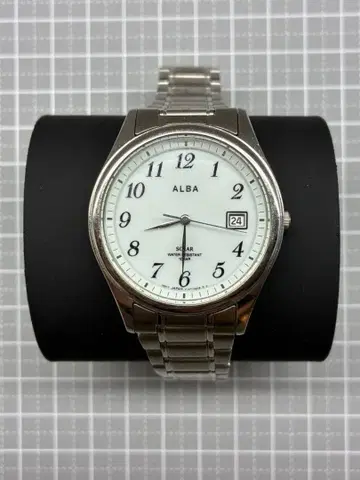 ALBA 솔라 손목시계 화이트 다이얼 심플하고 보기 쉬운 박스 없음