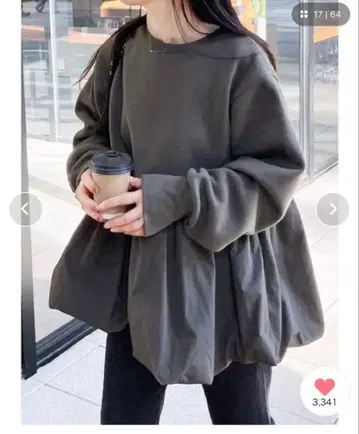 reca 속기모 페플럼 맨투맨 풀오버 페플럼 맨투맨 속기모