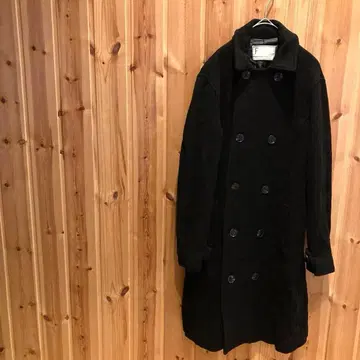 [ 포맨걸 ] 롱 코트 피 코트 블랙 블랙 컬러 깔끔한