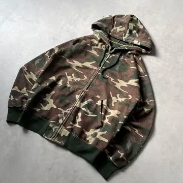 70s 지퍼 후디 카모 카모플라쥬