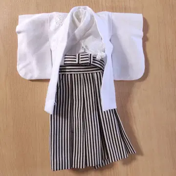 인형 의류 문장 기모노 하카마 핸드메이드 화이트 아웃핏